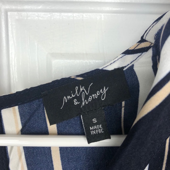 Striped Navy Romper from Once Upon A Skirt - Picture 3 of 4